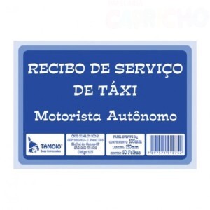 RECIBO DE SERVIÇO DE TAXI 50FOLHAS TAMOIO