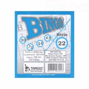 BLOCO BINGO AZUL 100FOLHAS TAMOIO