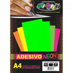 ETIQUETA ADESIVA NEON VERDE - A4 20 FLS