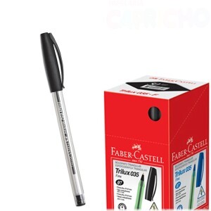 CANETA ESFEROGRAFICA TRILUX PONTA FINA PRETA CX50