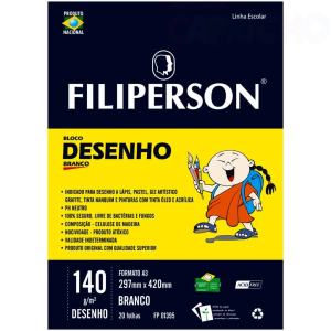 BLOCO ESCOLAR BCO 140G/M2 297X420MM(A3) 20FLS