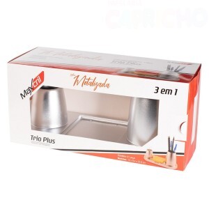 ORGANIZADOR DE MESA PLUS METALIZADO PRATA FOSCO RECICLE